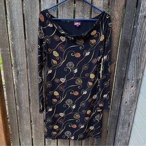 Salaam Cowl Front Fall Floral Dress In Sz S